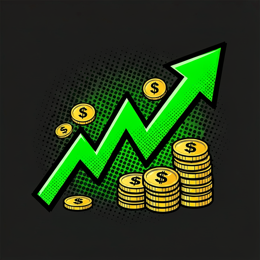 Rising chart with coins